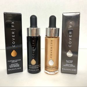 Cover FX custom cover drops and Liquid highlighter